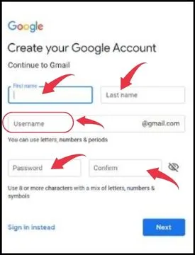 Gmail Account Create